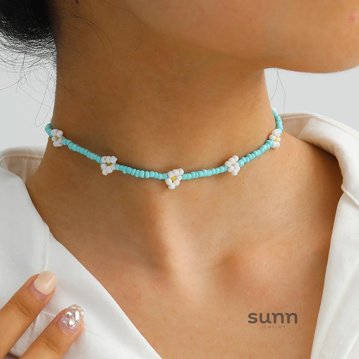 Skyla Floral Beaded Necklace