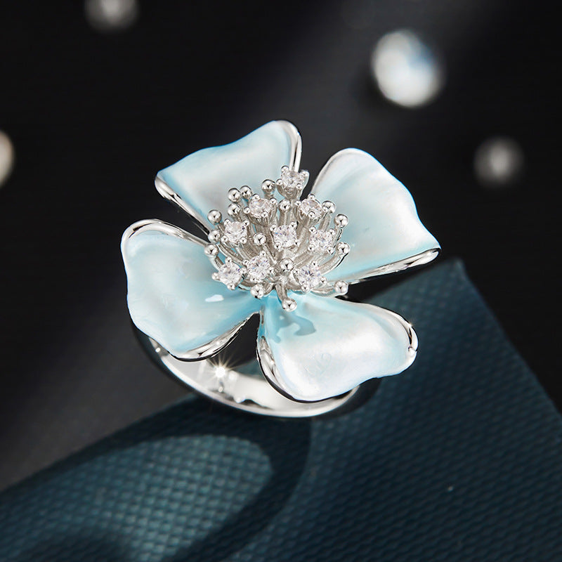 Skylan Enamel Flower Open Ring [MODG81CW]