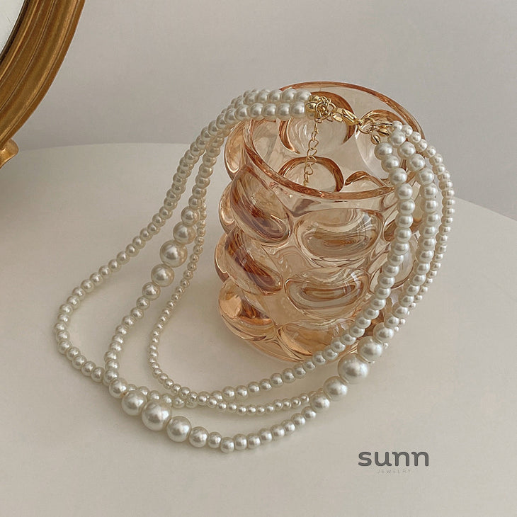 Skylie Triple Strand Pearl Necklace [WBGXLREA]