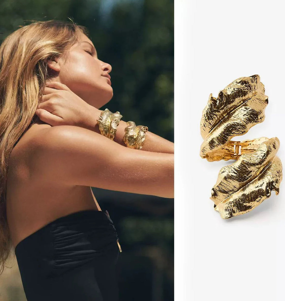 Skyy Sculptural Leaf Cuff Bracelet