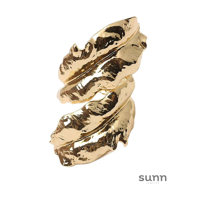 Skyy Sculptural Leaf Cuff Bracelet