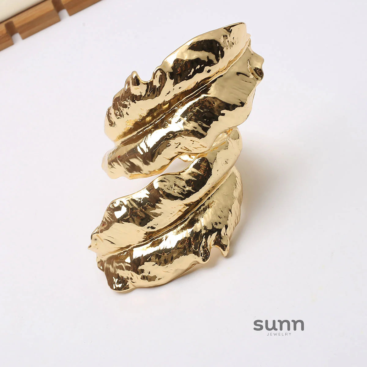 Skyy Sculptural Leaf Cuff Bracelet