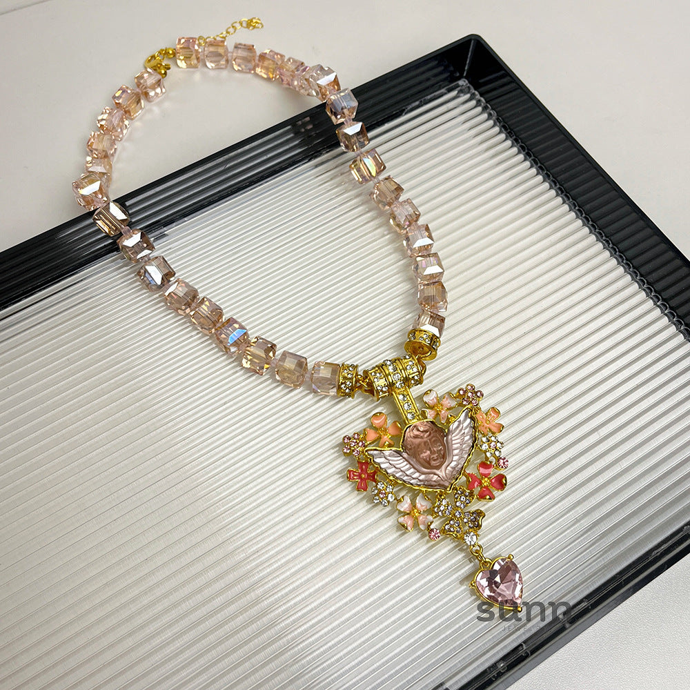 Sloan Beaded Angel Heart Necklace [DDIDWP3Q]
