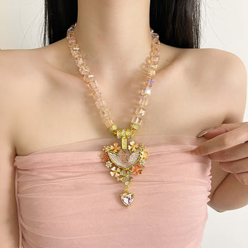 Sloan Beaded Angel Heart Necklace [MS2525ZO]