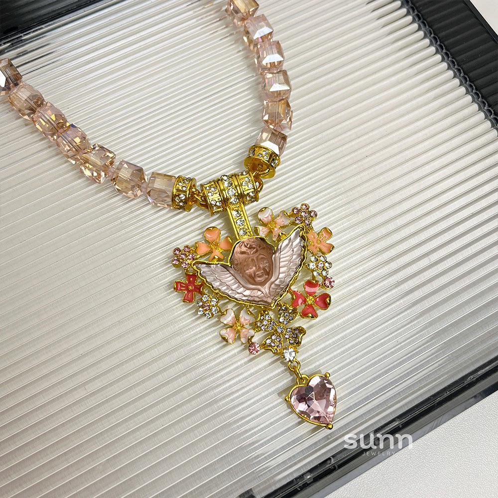 Sloan Beaded Angel Heart Necklace [ZSNCVP5O]