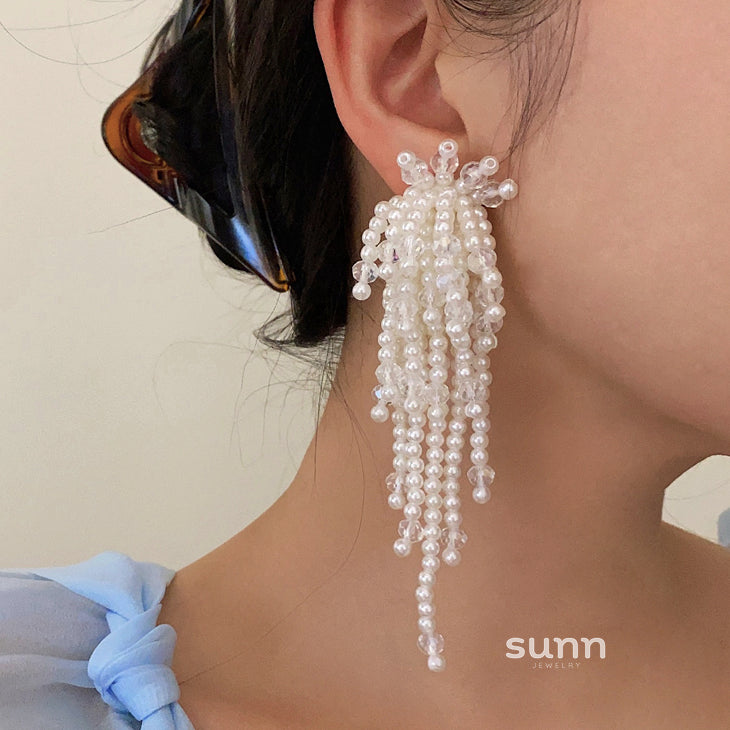 Sloan Elegant Pearl Blossom Earrings [TNIYC6SL]