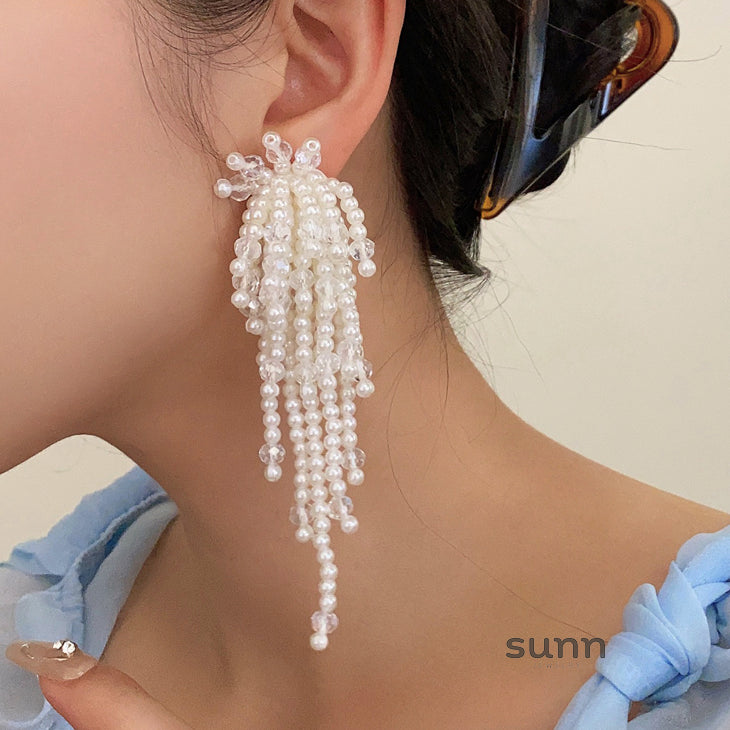 Sloan Elegant Pearl Blossom Earrings [5KMRBC9Y]