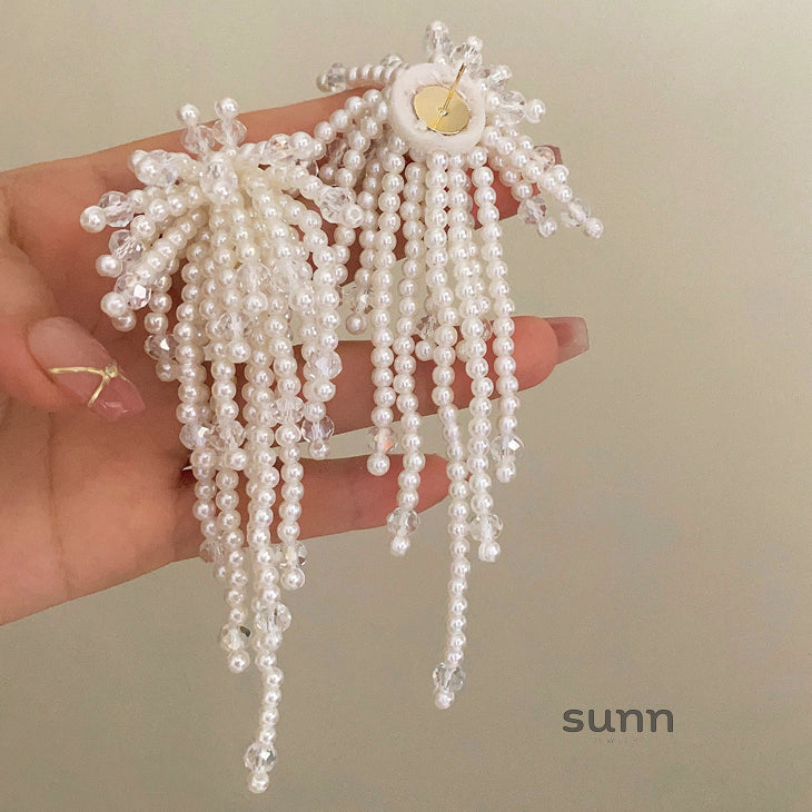 Sloan Elegant Pearl Blossom Earrings [C12FQQCP]