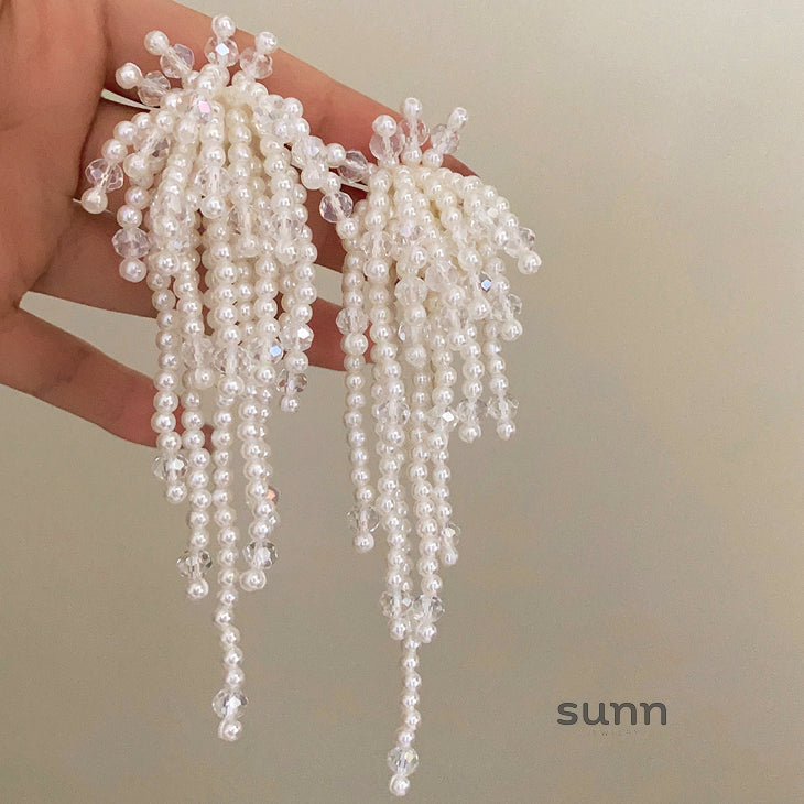 Sloan Elegant Pearl Blossom Earrings [0178UJKH]