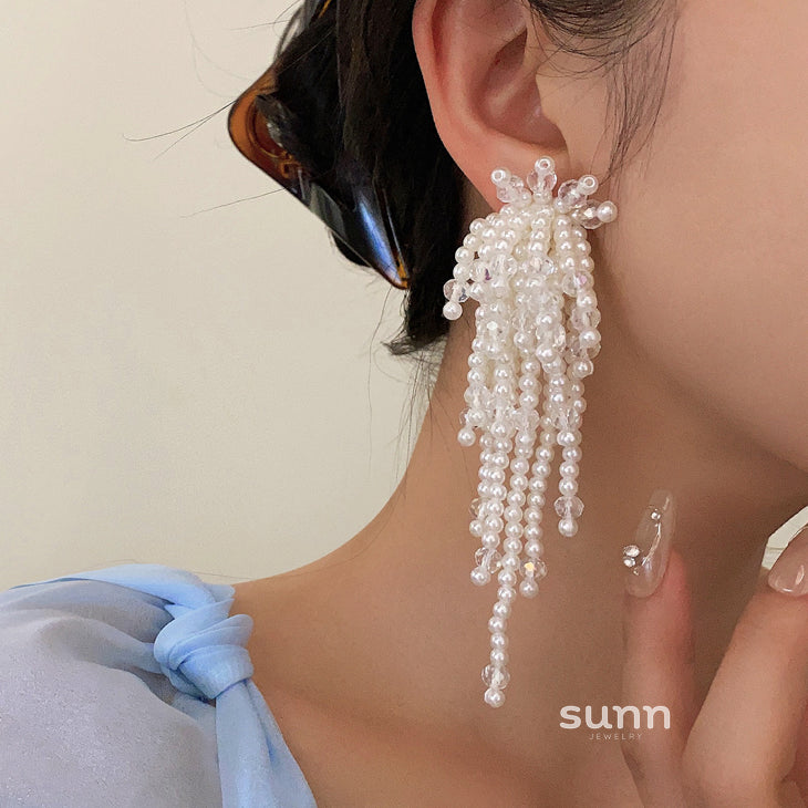 Sloan Elegant Pearl Blossom Earrings [L0J0OR04]