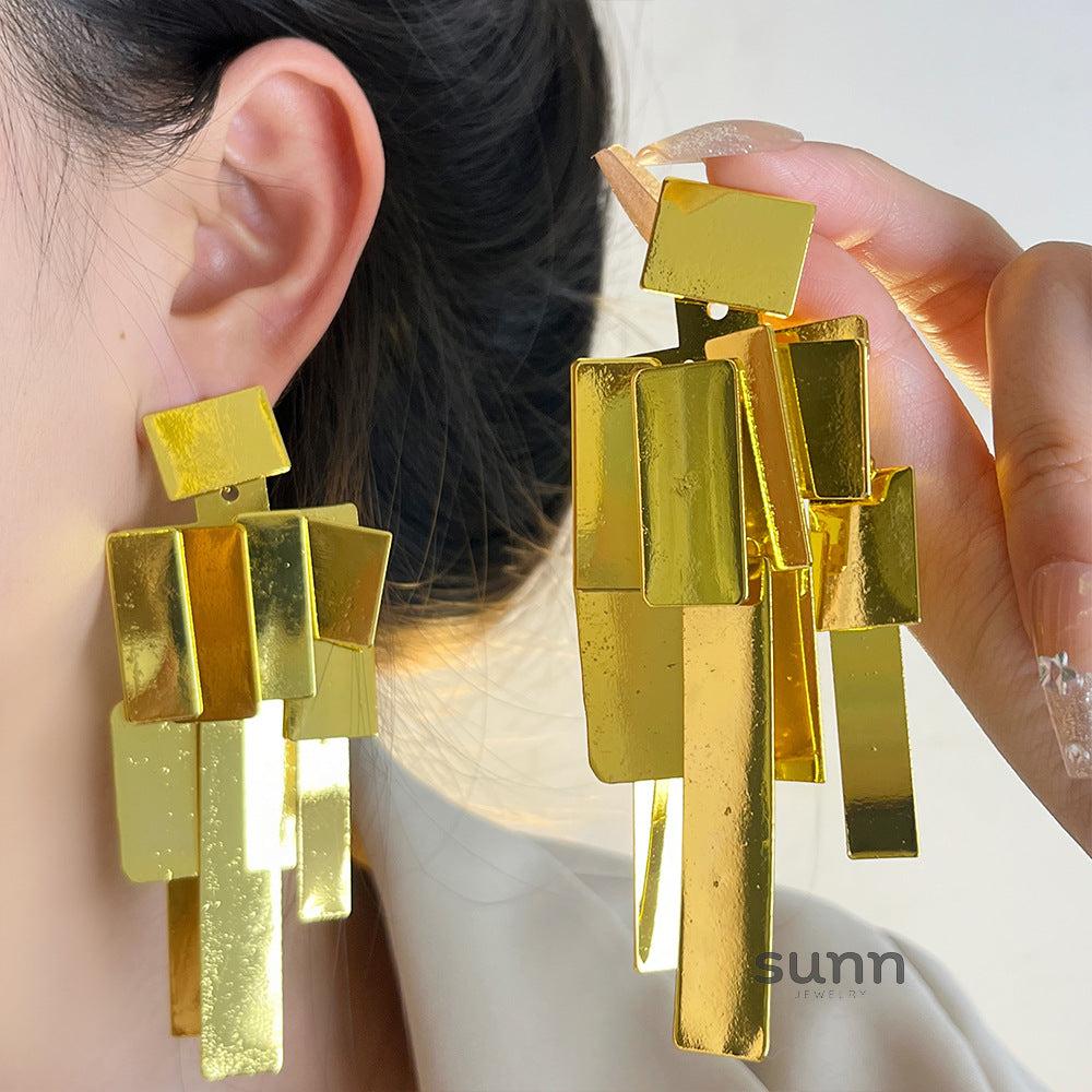 Sofiya Geometric Tassel Earrings [8R182IQ8]