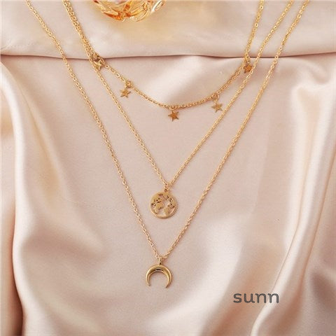 Solei Celestial Layered Necklace [QGS2BCK3]