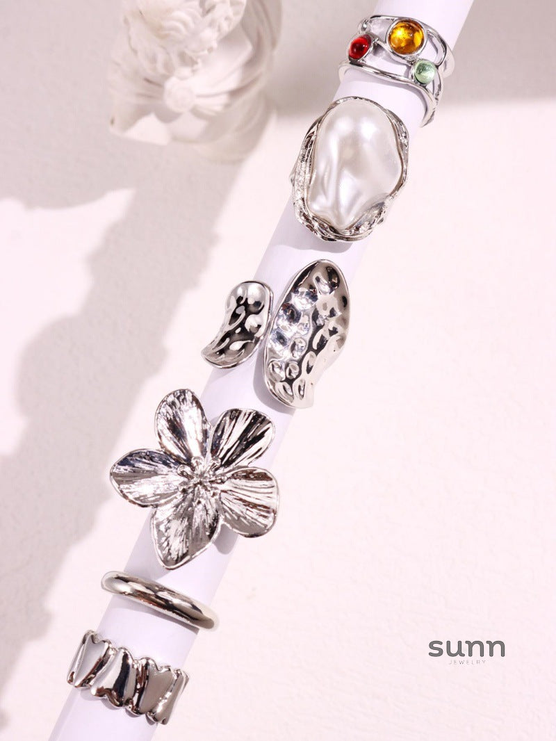 Sommer Fluid Pearl Ring Set [4FYU294F]