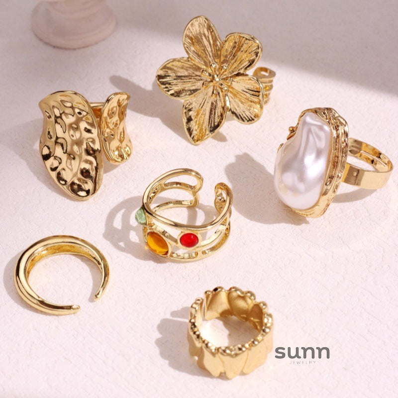 Sommer Fluid Pearl Ring Set [AYMPVI7W]