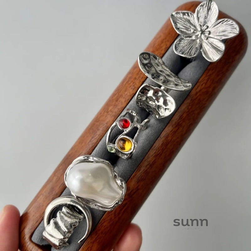 Sommer Fluid Pearl Ring Set [4PDFY0M2]