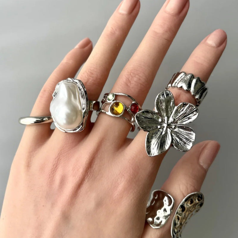 Sommer Fluid Pearl Ring Set [ZWXKKRV8]