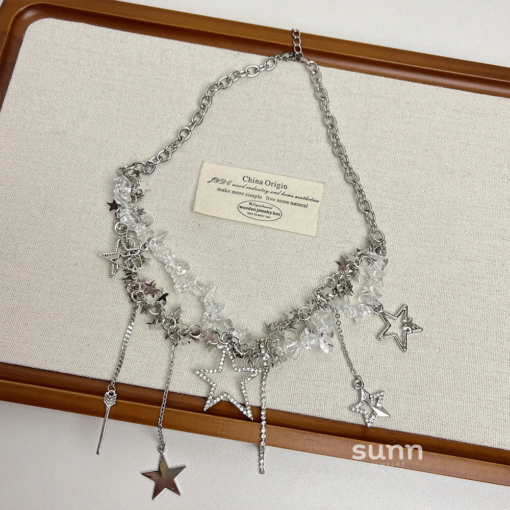 Srinika Glimmering Star Layered Necklace [R4XIM6DD]