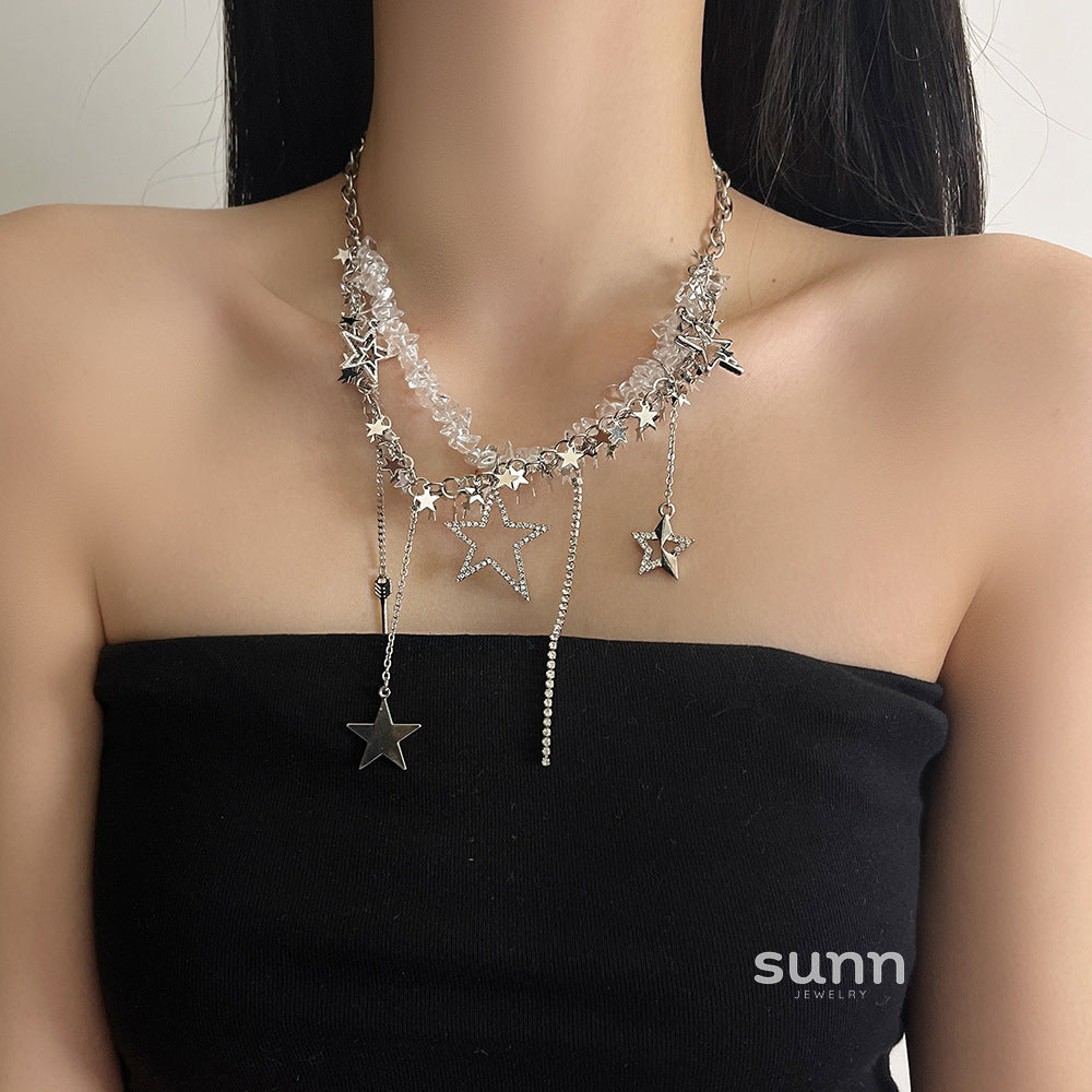 Srinika Glimmering Star Layered Necklace [61BA5K11]