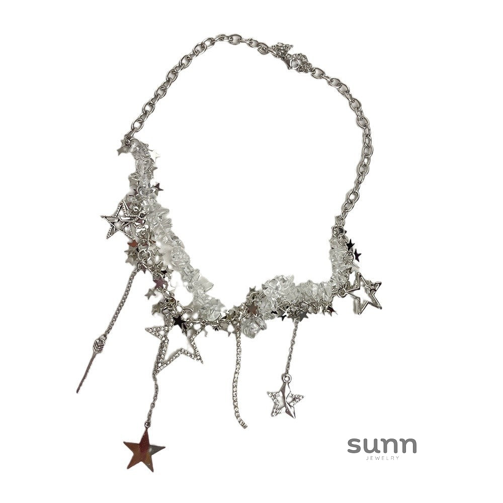 Srinika Glimmering Star Layered Necklace [L00T8X2M]