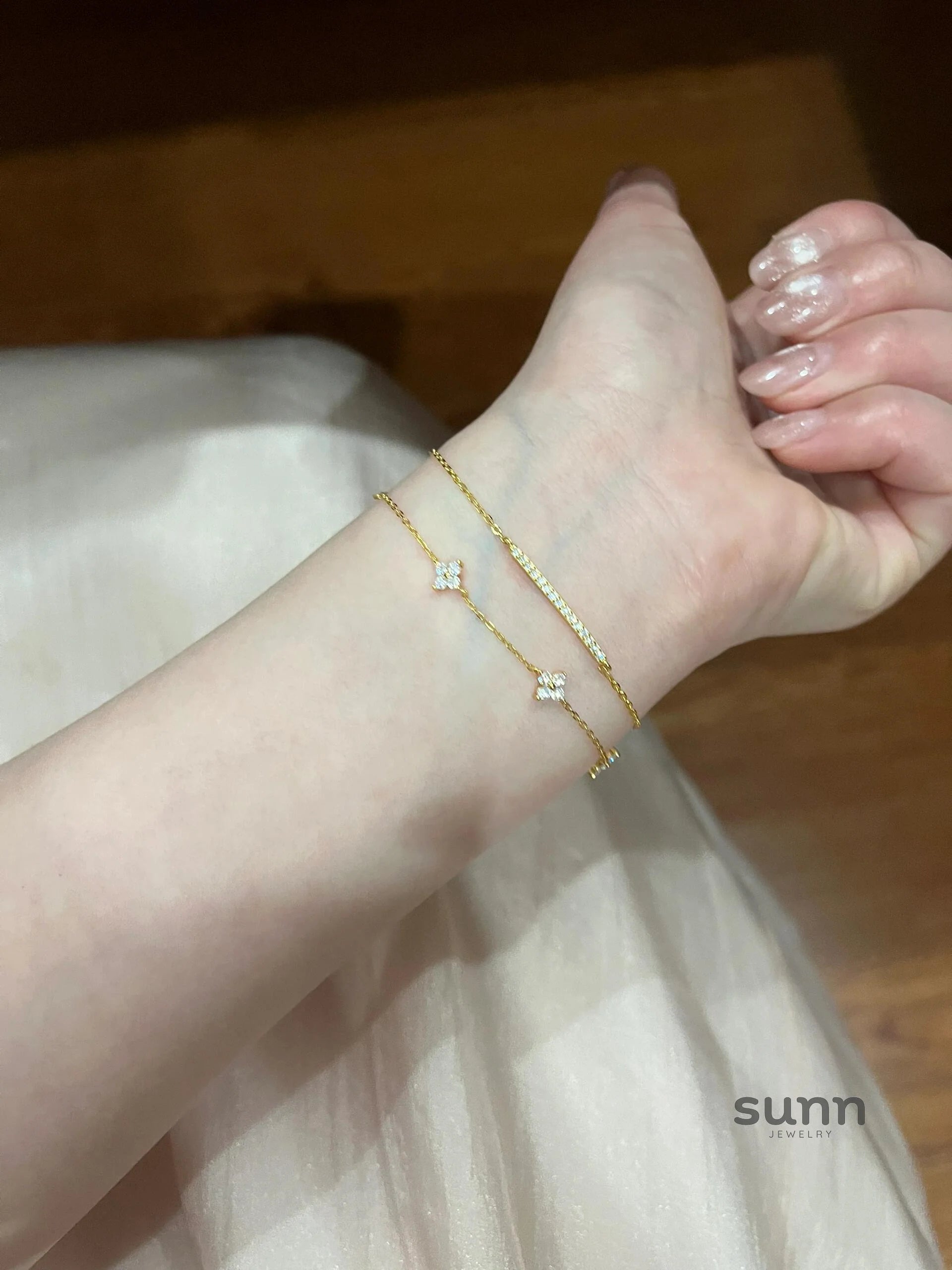 Stacy Sparkle Clover Bracelet
