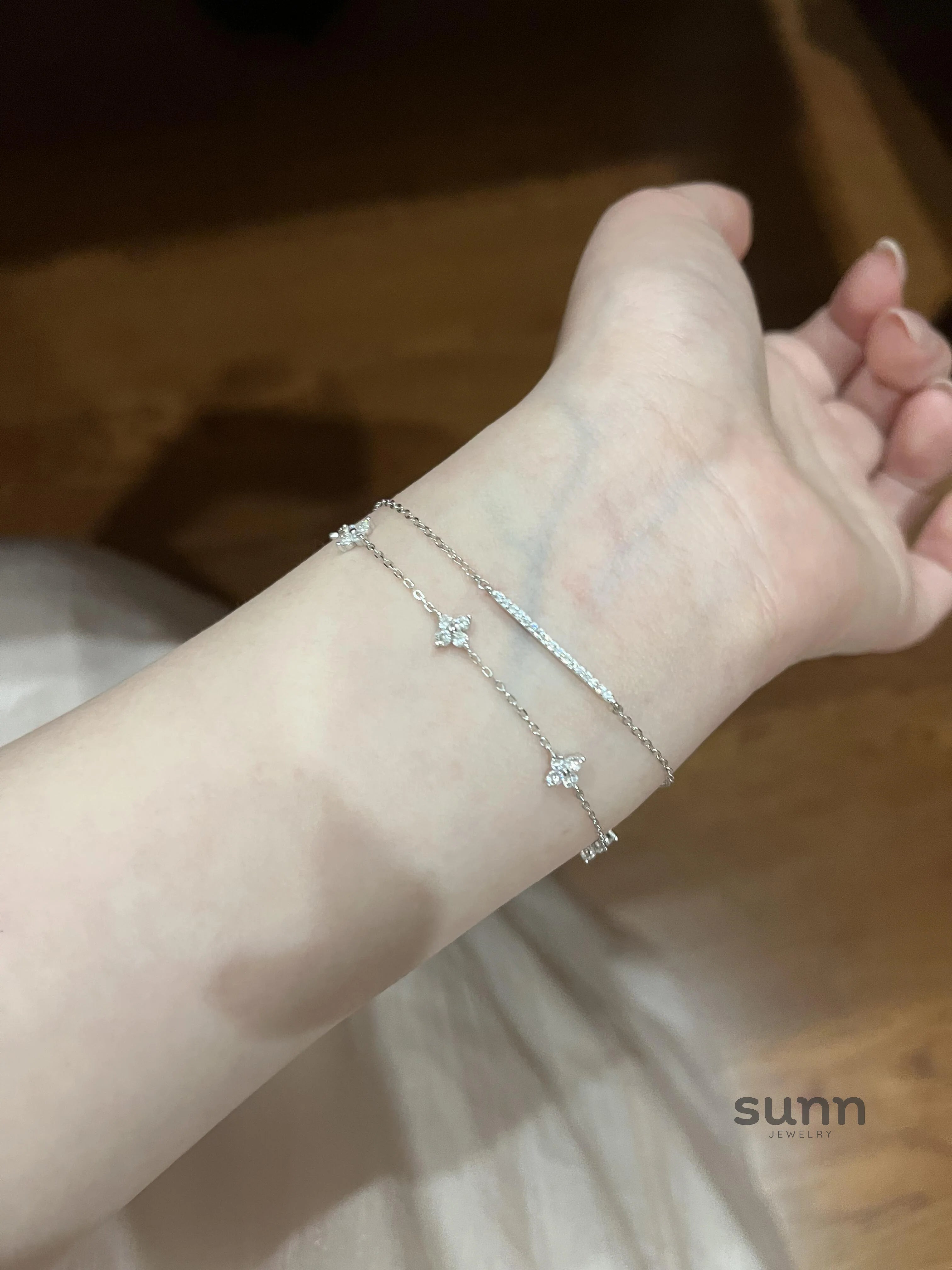 Stacy Sparkle Clover Bracelet