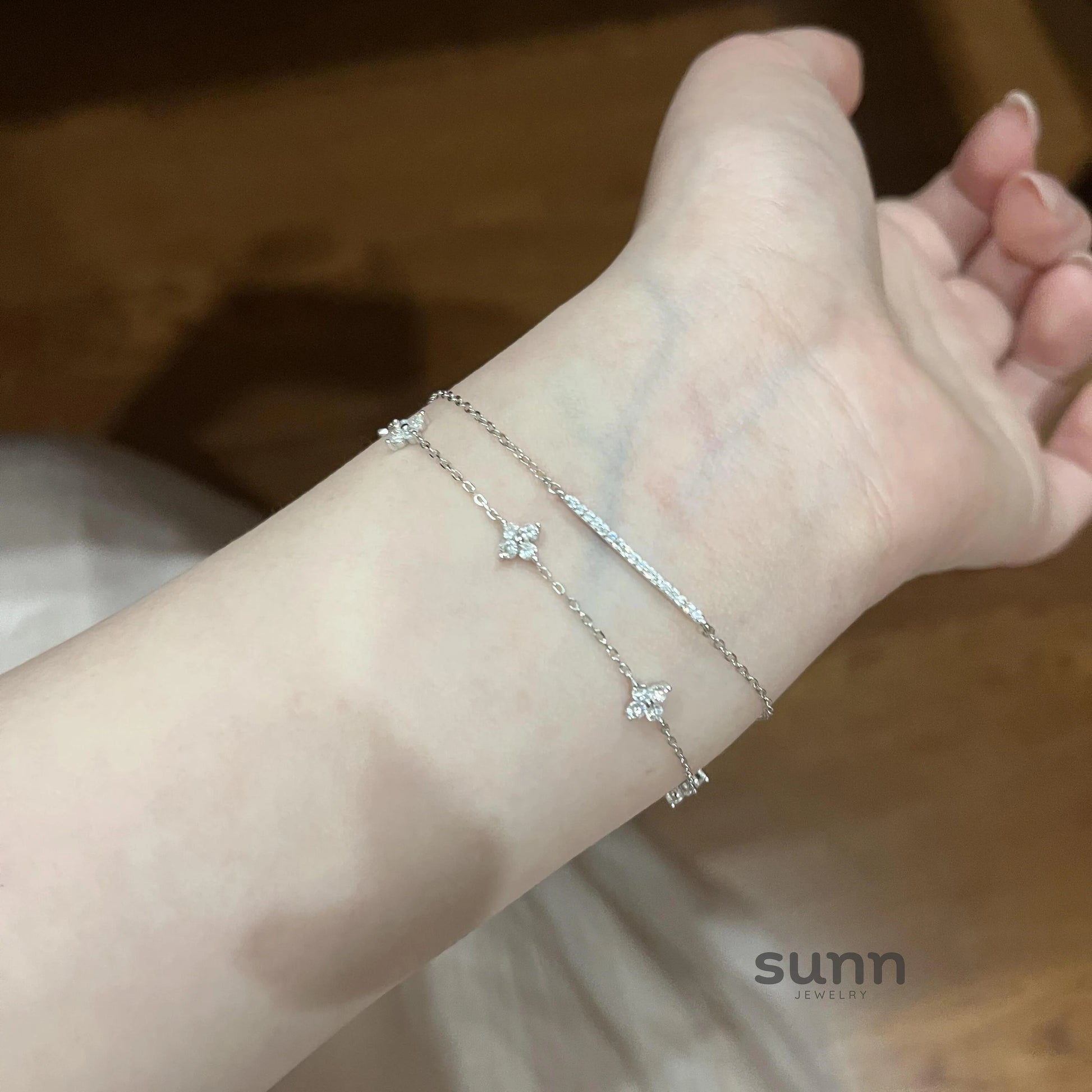 Stacy Sparkle Clover Bracelet