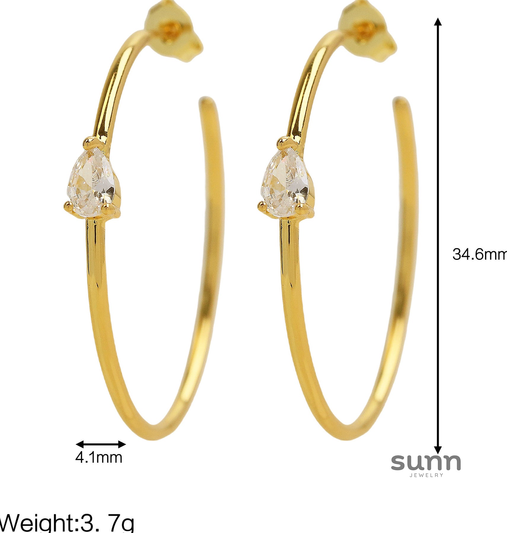 Starr Golden Waterdrop Hoops [ZJEV7Z6S]