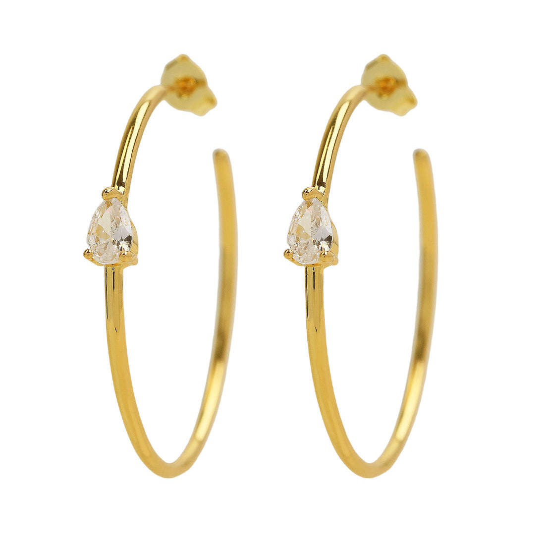 Starr Golden Waterdrop Hoops [V301QLY5]