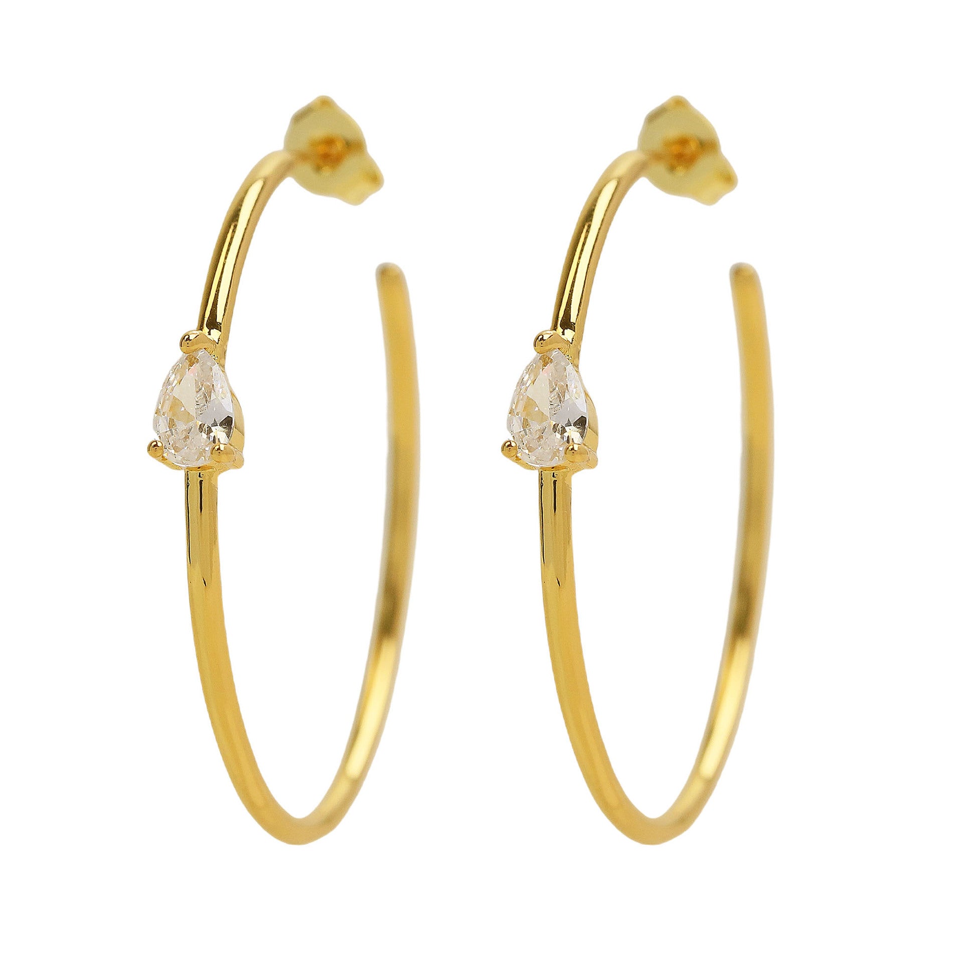 Starr Golden Waterdrop Hoops [V301QLY5]