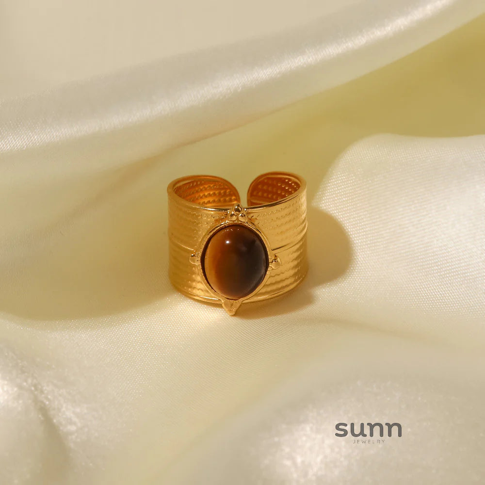 Stephania Bold Tiger Eye Ring