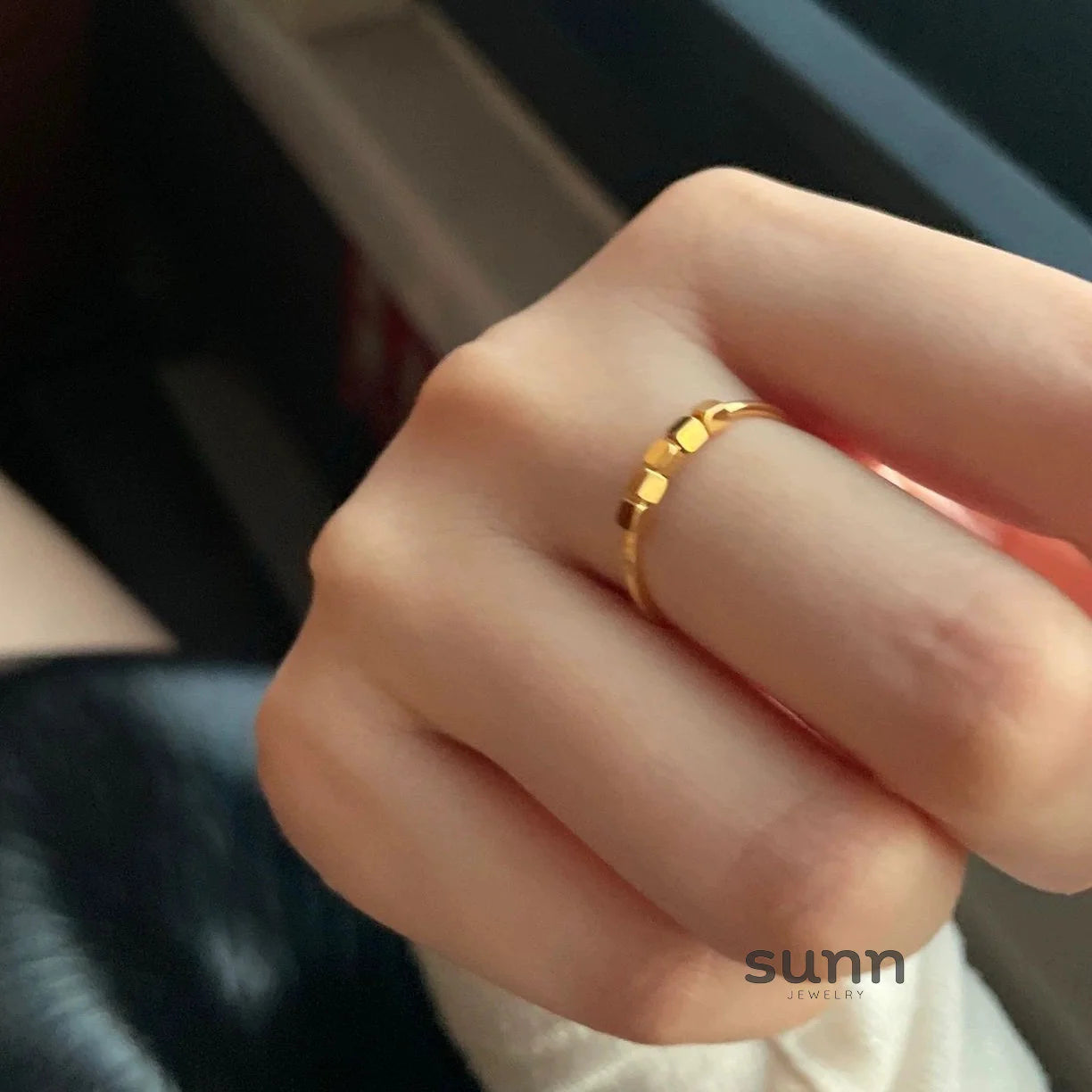 Stephany Sugar Cube Shimmer Ring