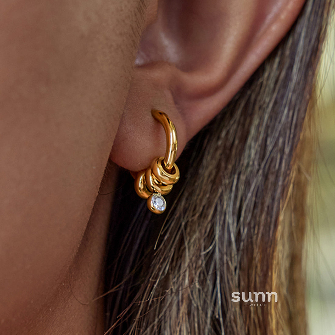 Storie Zircon Stainless Earrings [T53NMCVK]
