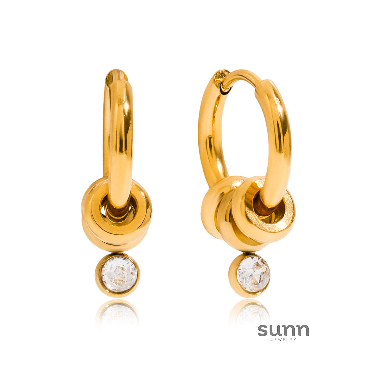 Storie Zircon Stainless Earrings [SM57Y9ZP]