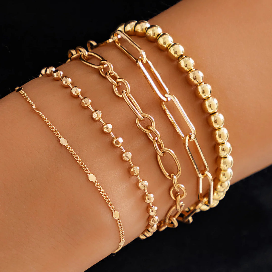 Storm Layered Chain Bracelet Set
