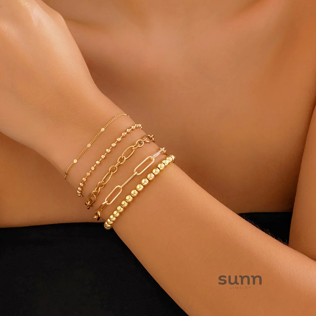 Storm Layered Chain Bracelet Set