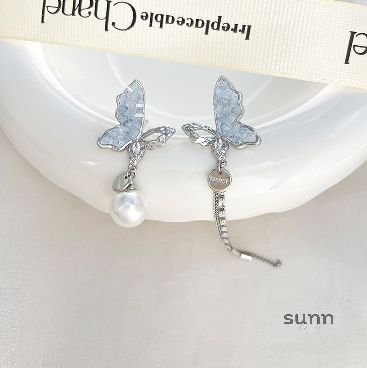Sunnie Butterfly Crystal Drop Earrings [CGAI0KTW]