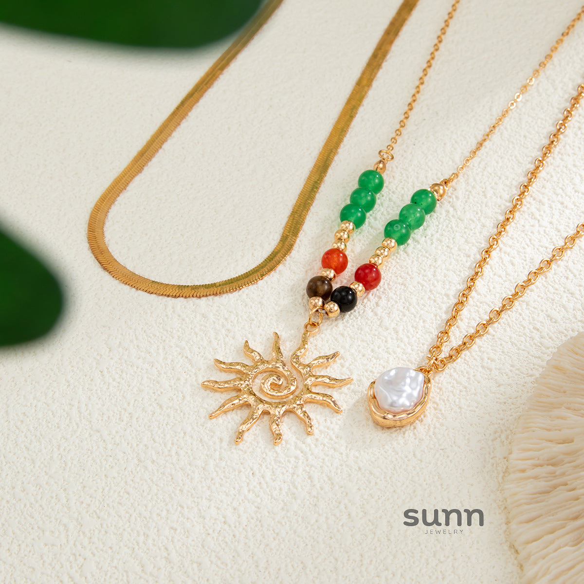 Sunshine Layered Beaded Necklace [3ERGF1JC]