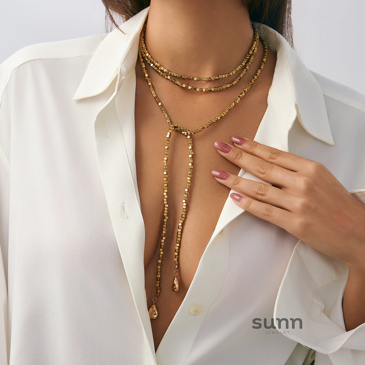 Sunshine Layered Beaded Necklace [KLA98TXA]