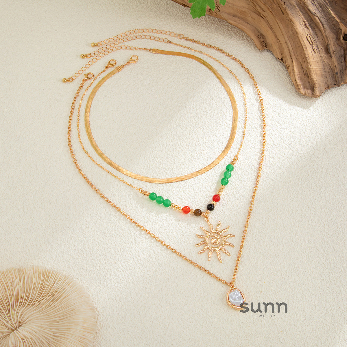 Sunshine Layered Beaded Necklace [82AWJ10A]