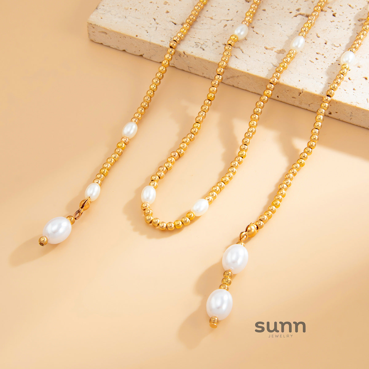 Sunshine Layered Beaded Necklace [SCS2WL64]