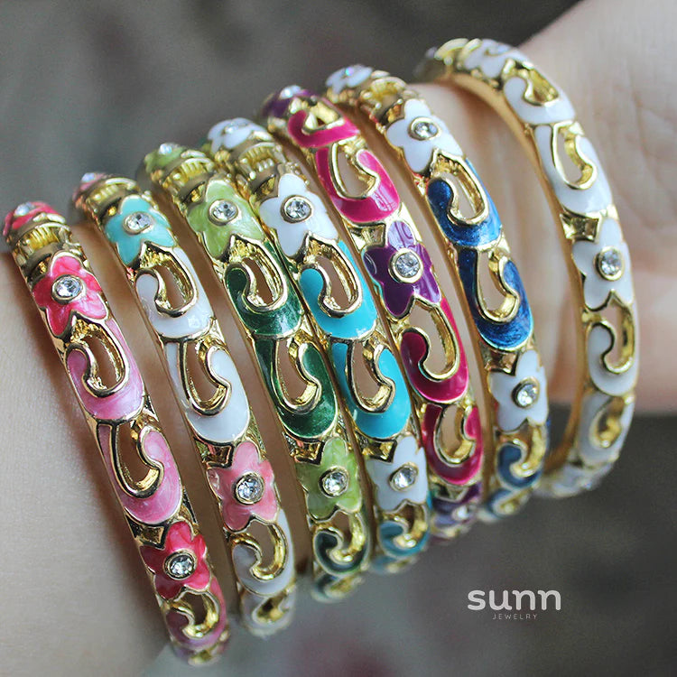 Sunshine Lotus Enamel Bracelet