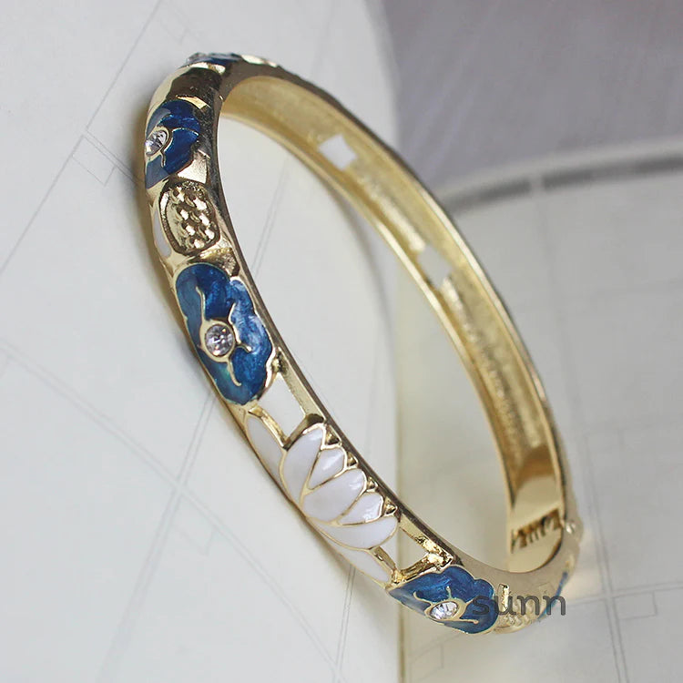 Sunshine Lotus Enamel Bracelet