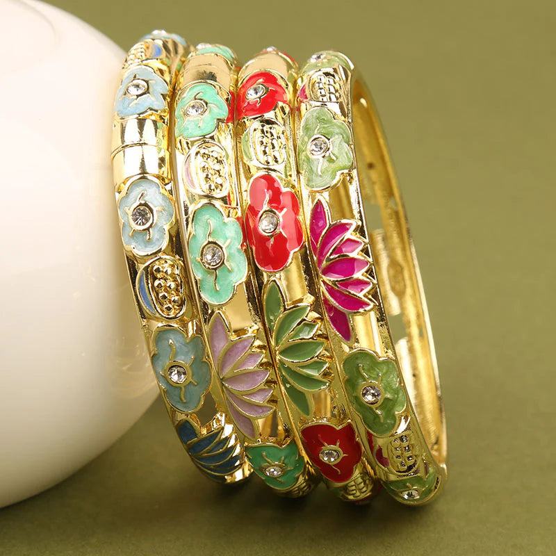 Sunshine Lotus Enamel Bracelet