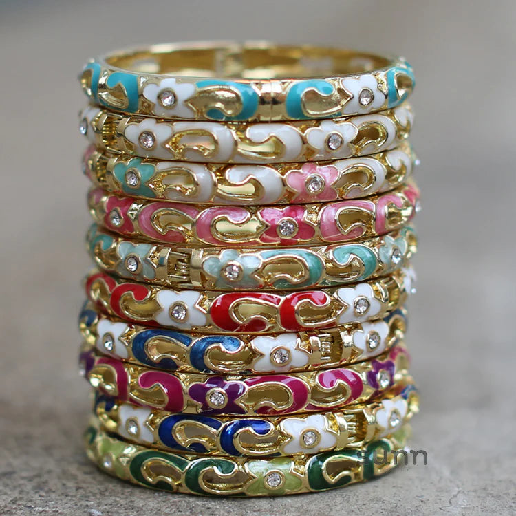 Sunshine Lotus Enamel Bracelet