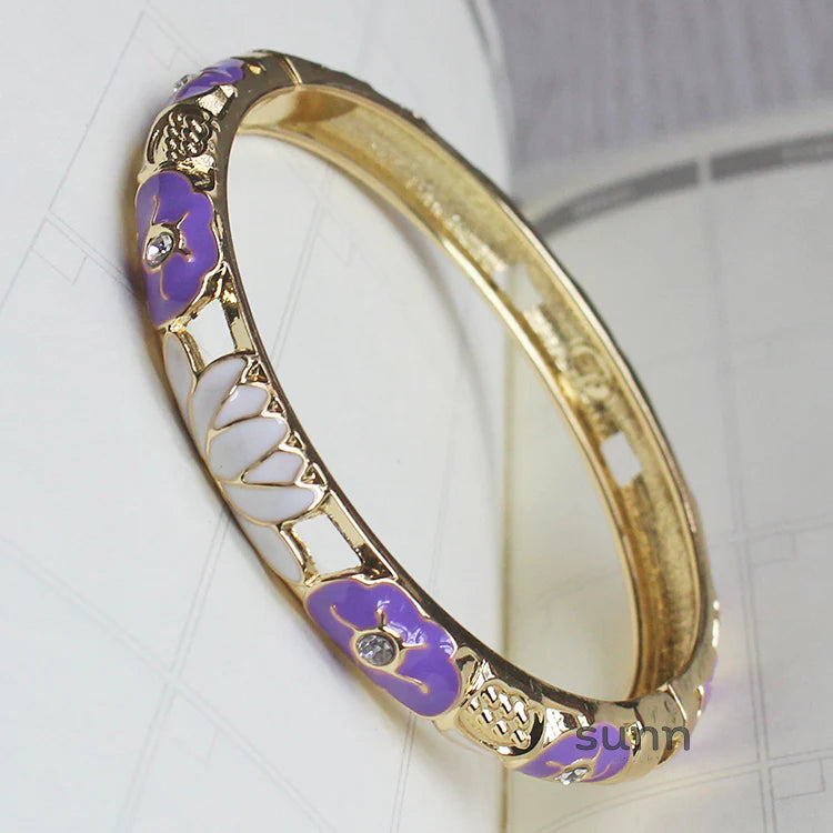 Sunshine Lotus Enamel Bracelet