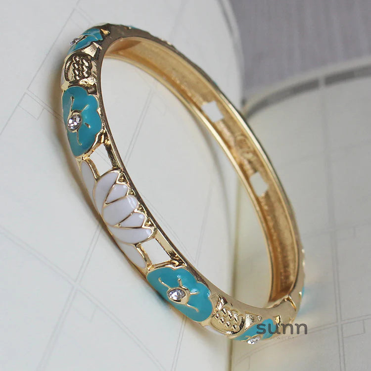Sunshine Lotus Enamel Bracelet