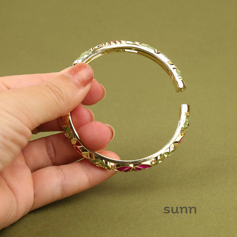 Sunshine Lotus Enamel Bracelet