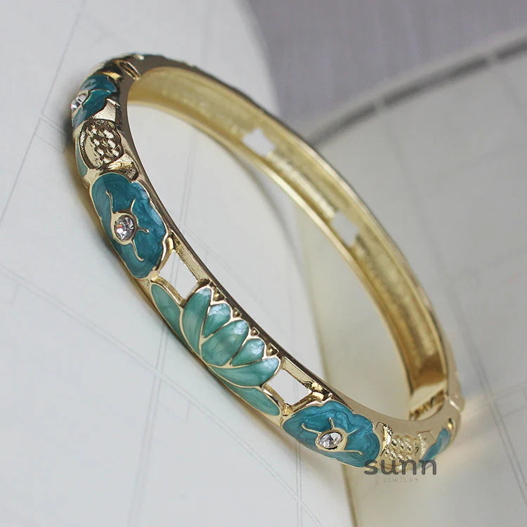 Sunshine Lotus Enamel Bracelet