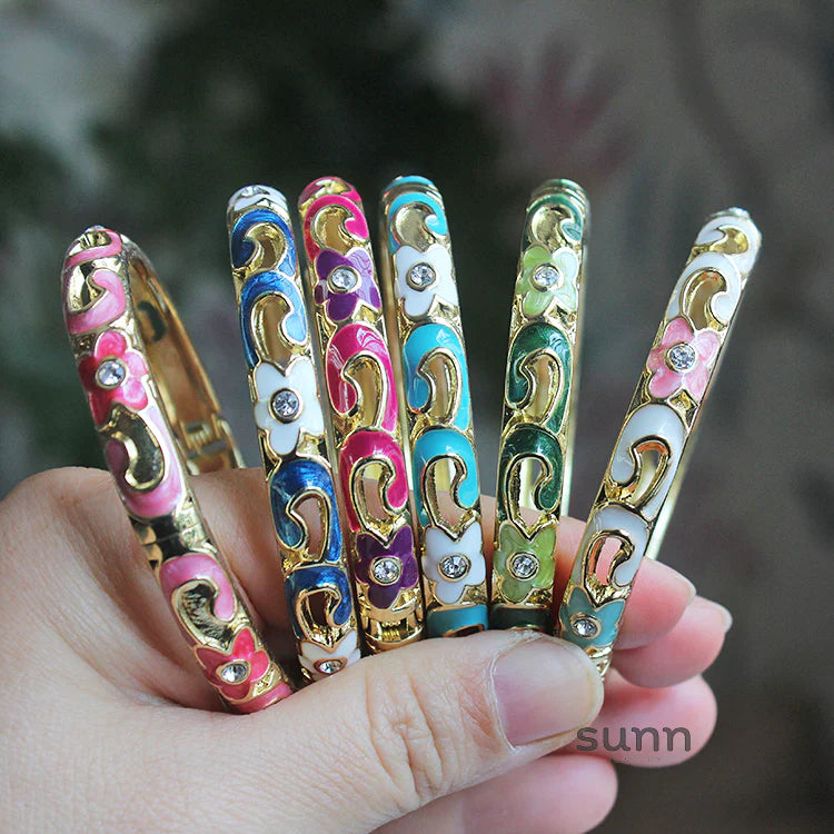 Sunshine Lotus Enamel Bracelet