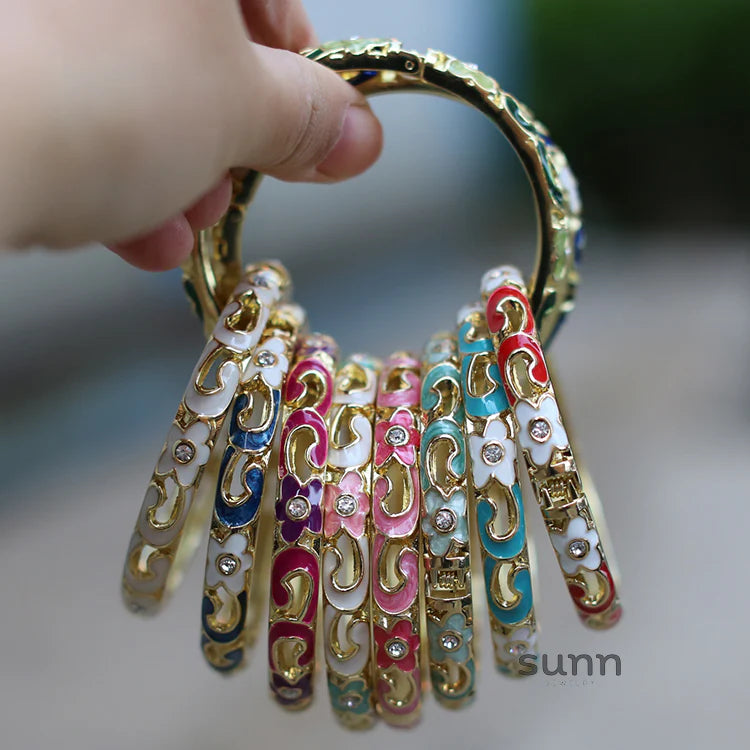 Sunshine Lotus Enamel Bracelet